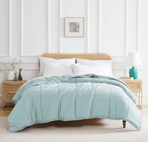Vista 27 de Edredón ligero Southshore Fine Linens Vilano Springs, Microfibra, Gris Acero, Full/ Queen