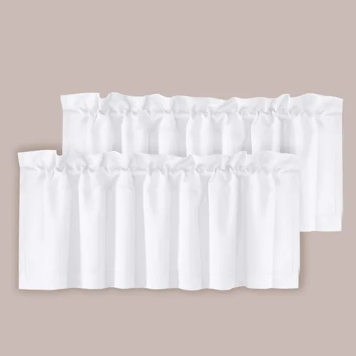 Vista 11 de H.VERSAILTEX - Cenefa térmica para ventana con dobladillo para barra, para oscurecer las habitaciones; ideales para la cocina, 52” x 18” Gris paloma