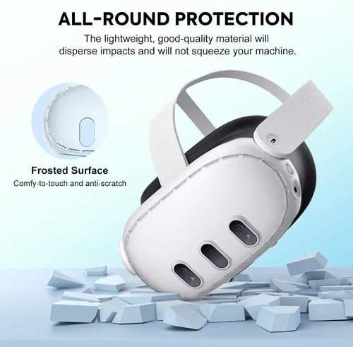 Vista 5 de MoKo VR Accessories for Meta Quest 3, VR Headset Protective Shell Cover for Oculus Quest 3 Included VR Shell Cover and 6-Pack Lens Tempered Glass