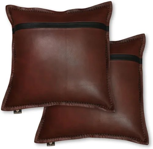 Vista 82 de Funda de almohada de cuero de cordero 100% cuero de cordero – Funda de cojín para sofá – Fundas decorativas para sala de estar y dormitorio, cuero