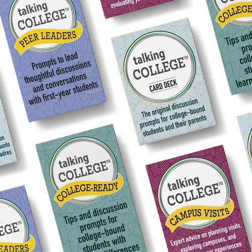 Vista 10 de Baraja de tarjetas de visita al campus: tarjetas de conversación para visitas universitarias, consejos futuros para la universidad, aprende lo que