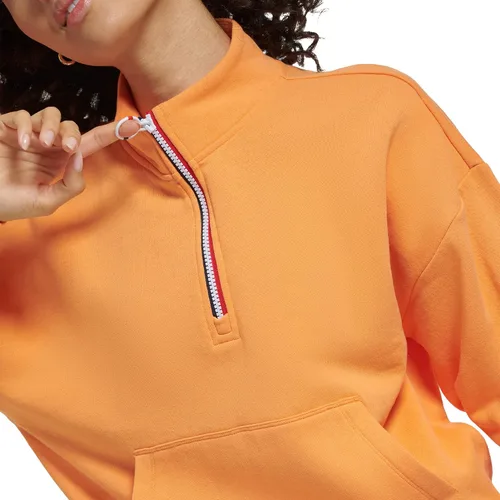 Vista 4 de Tommy Hilfiger Sudadera a rayas con cremallera y cintura elástica para mujer Albaricoque