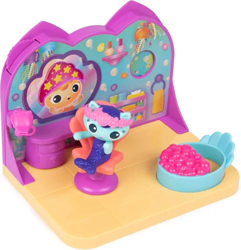 Vista 13 de Gabby's Dollhouse Gabby’s Dollhouse Kitty Narwhal’s Carnival Room, Playset, Juego de sala de carnaval, figura de narval de gatito, piscina de bolas