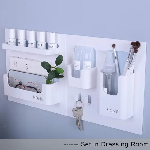 Vista 7 de Bright Life - Estante organizador de mesita de noche para dormitorio, dormitorio, habitación, para organizar auriculares, controles remotos, vidrio