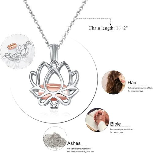 Vista 4 de KINGWHYTE Collar de urna de plata de ley S925 para Ashe para mujer joyería de cremación para regalos conmemorativos de Ashe