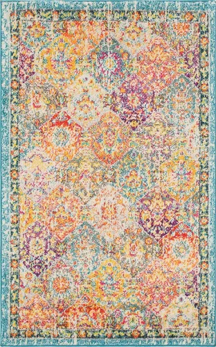Vista 18 de Unique Loom Penrose Collection - Alfombra de área - Blake (2' 2" x 3' 1" Rectángulo, Verde/Beige)