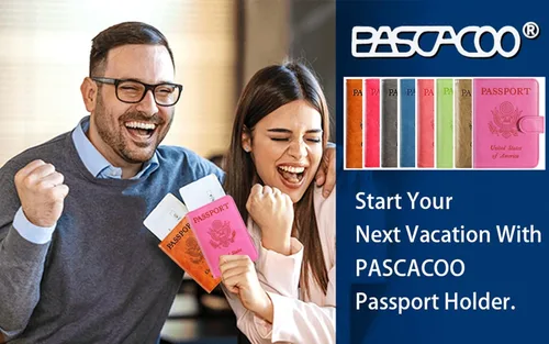 Vista 9 de Funda para pasaporte de piel con bloqueo RFID, accesorios de viaje para mujeres y hombres, gris), 43528-18280