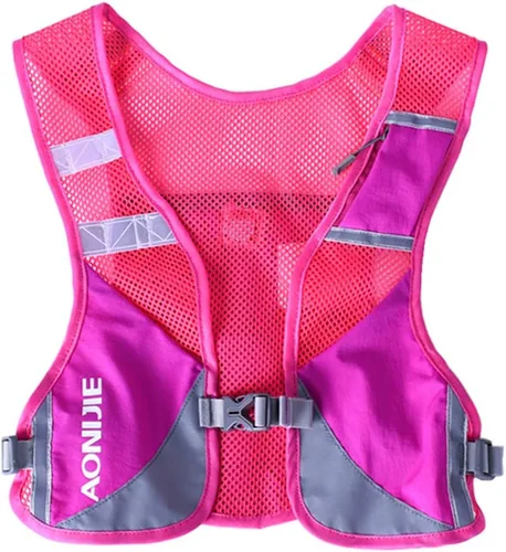 Vista 13 de AONIJIE Chaleco Paquete Ultraligero para Correr para Hombres y Mujeres Reflectante Transpirable Mochila de Hidratación para Senderismo, Camping, Azul
