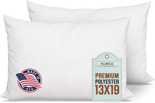 Vista 12 de Pillowflex Relleno de almohada de poliéster de alta calidad, 12 x 16 pulgadas, forma de almohada rectangular, lavable a máquina, soportes suaves