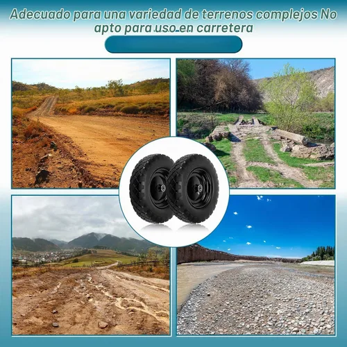 Vista 5 de Cenipar Neumático y Rueda Sin Pinchazos de 4.80/4.00-8", Neumáticos Sólidos de Carretilla de 16" con Rodamientos de 5/8" o 3/4", Cubo Centrado