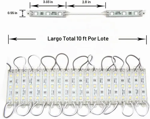 Vista 8 de Luces LED para escaparates de 10 pies, 20 piezas, luz decorativa impermeable para letreros publicitarios