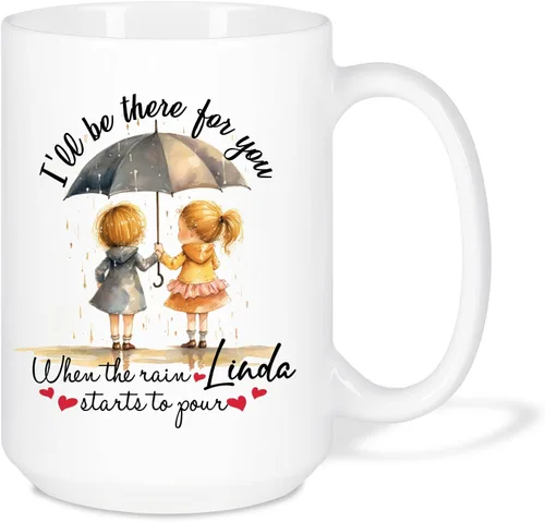 Vista 20 de Taza de café personalizada de alma gemela, taza de café de amistad personalizada para mejores amigos con nombres, mejores amigos, hermanas del alma