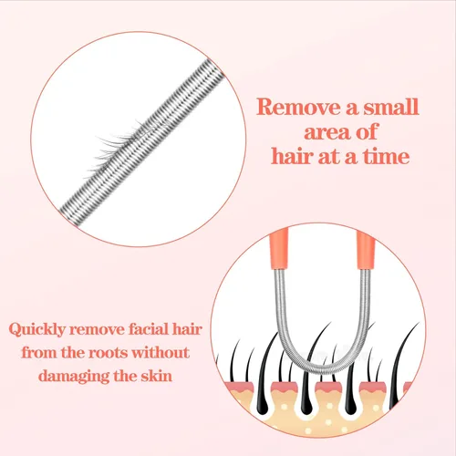 Vista 6 de 6 unidades de removedor de vello facial, eliminación de cejas de primavera, bobina depiladora, herramienta de enhebrado portátil para mujeres,