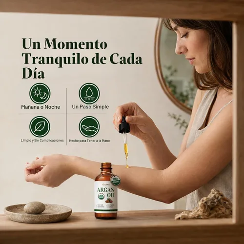 Vista 6 de BodyJ4You Aceite de argán orgánico para el cabello, piel y cara, protector