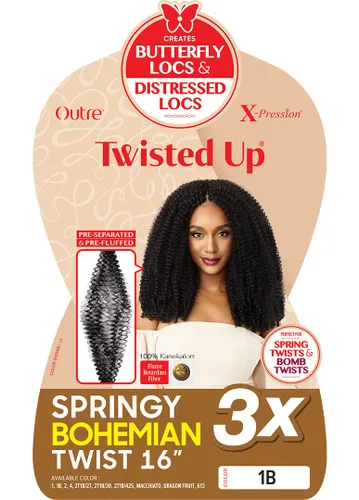 Vista 4 de Outre Xpression Twisted Up Springy Bohemian Twist 3X (16 pulgadas, 2T1B/27)
