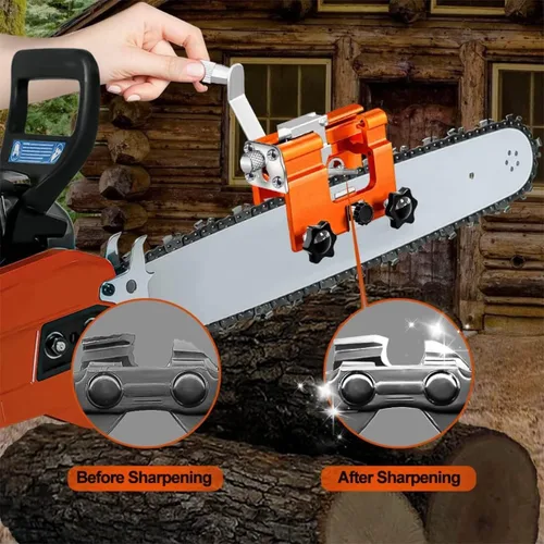 Vista 7 de Eztronics Corp® - Juego de afilador de cadena de motosierra, afilador de dientes, juego de afilador de motosierra de aleación de aluminio, apto