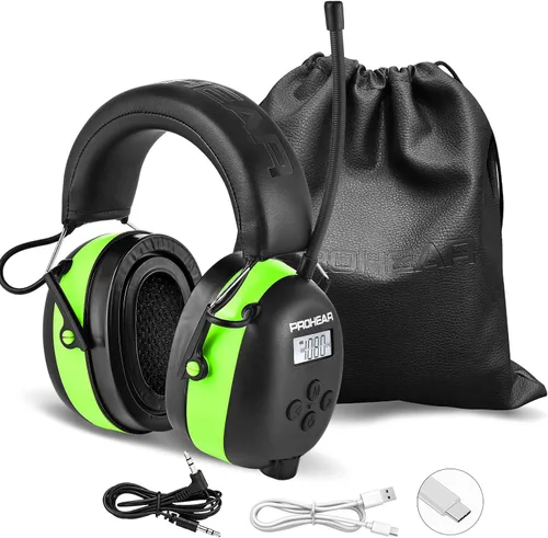 Vista 11 de PROHEAR 033 - Auriculares con radio AM/FM Bluetooth 5.4 - Batería recargable USB C de 2000mAh - Auriculares con radio para protección auditiva