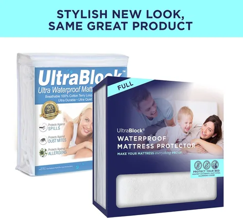 Vista 2 de Protector de colchón impermeable UltraPlush Premium – Funda muy suave y silenciosa, otro, Completo