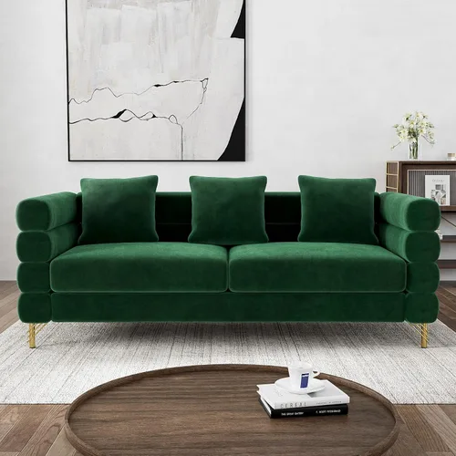 Vista 11 de Wrofly Sofá Nube para Sala de Estar, Loveseat Moderno de Terciopelo de Asiento Profundo Muy Acolchado de 59" con 2 Almohadas, Cómodo Sofá de Amor