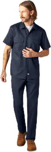 Vista 6 de Dickies Camisa de trabajo flexible de manga corta para hombre Slim Fit - P Negro