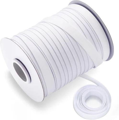 Vista 35 de Cinta al bies de doble pliegue de 1/2 pulgada, cinta al bies de doble pliegue de 55 yardas, carrete continuo a granel para coser ropa, acolchado