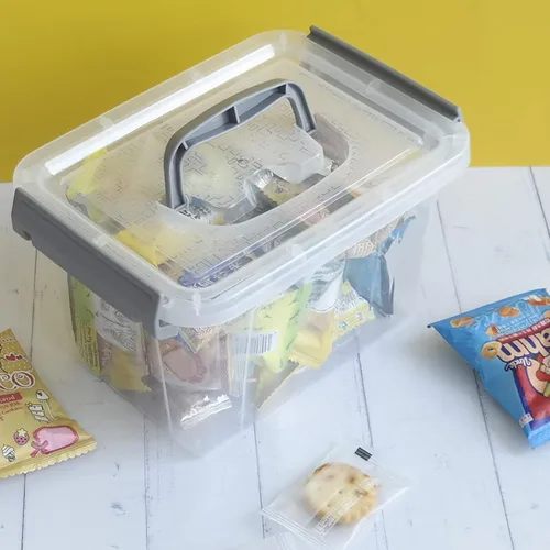 Vista 4 de Farmoon Contenedor de almacenamiento transparente de 3.5 cuartos de galón, caja de plástico pequeña con tapa, 6 paquetes
