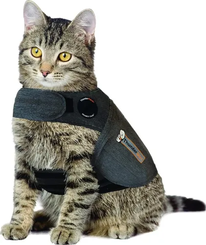 Vista 6 de ThunderShirt Classic - Chaqueta contra la ansiedad para gatos, gris sólido, pequeña