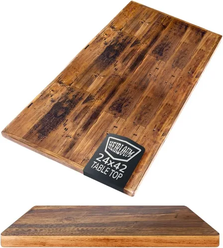 Vista 35 de Mesa de madera recuperada, pieza de madera reciclada rústica perfecta para cocinas, comedor y mesas auxiliares