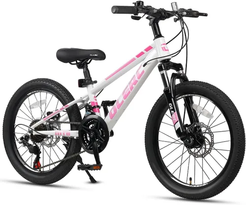 Vista 16 de Glerc Bicicleta de montaña para niños de 20, 24 y 26 pulgadas, bicicleta de montaña para niños y niñas a partir de 6 años, bicicleta Skyline de 21