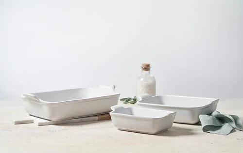 Vista 5 de Le Creuset - Set de 3 platos rectangulares de cerámica Heritage, alcachofa