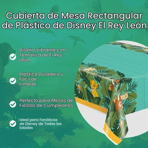 Vista 5 de Disney Lion King - Mantel rectangular de plástico para mesa, 54 x 84 pulgadas, 1 unidad