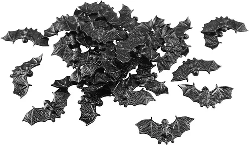 Vista 6 de SaktopDeco 40 piezas de murciélagos negros para decoración de Halloween, mini murciélagos de plástico 3D, murciélagos artificiales de plástico
