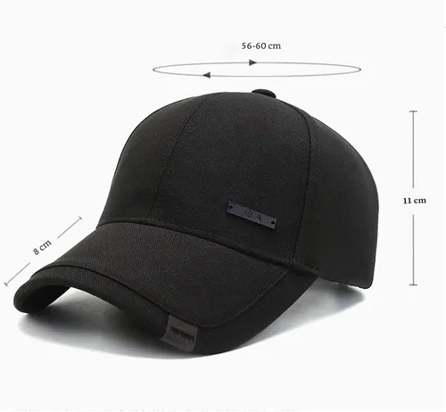 Vista 3 de Gorra vintage de algodón para papá con viseras de doble capa, gorra de béisbol ajustable, sombrero de camionero moderno para hombre Negro