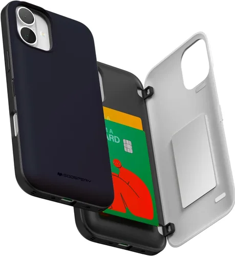 Vista 65 de GOOSPERY Parachoques magnético para puerta compatible con iPhone 15, funda con tarjetero, cartera con cierre magnético automático, protector de Azul