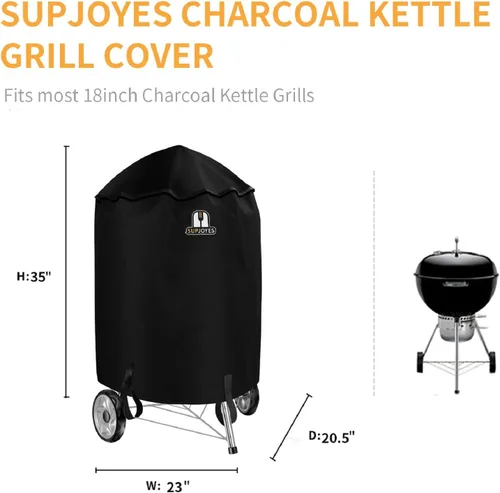 Vista 2 de Cubierta de parrilla para hervidor de carbón Weber, fundas para parrilla de barbacoa de 18 pulgadas, accesorios resistentes e impermeables