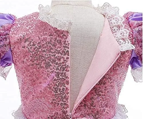 Vista 2 de Rapunzel - Vestido de princesa para niñas pequeñas disfraz de Sofía vestido morado