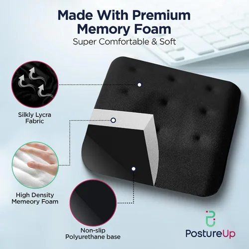 Vista 3 de WavePads de PostureUp – Paquete original de dos reposa muñecas ajustables para teclado de laptop, almohadillas ergonómicas de espuma viscoelástica
