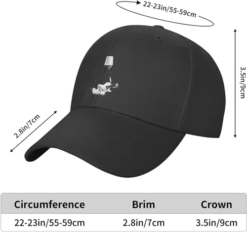 Vista 6 de Pyglaiuffqg Buckethead - Gorra de béisbol para hombre, sombrero de hip hop, para mujer, béisbol, fútbol, unisex, para papá, color negro, Negro