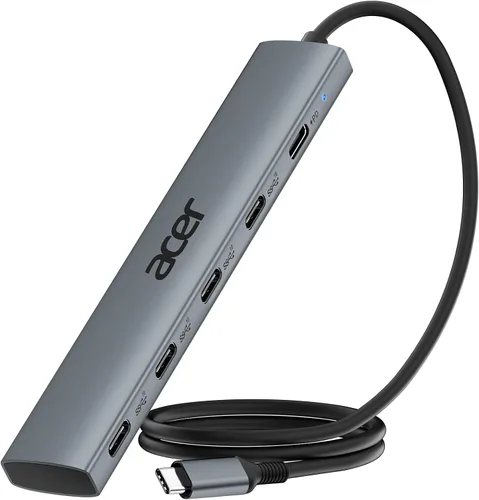 Vista 10 de Acer Hub USB C de 10 Gbps, divisor USBC con 4*USB C 3.2 y puerto PD de 100W, adaptador multipuerto de transferencia rápida tipo C compatible