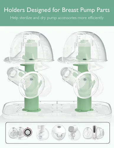 Vista 5 de Momcozy Esterilizador y secadora de botellas grandes de 3 capas y kit de cepillo para botellas Momcozy Rosa