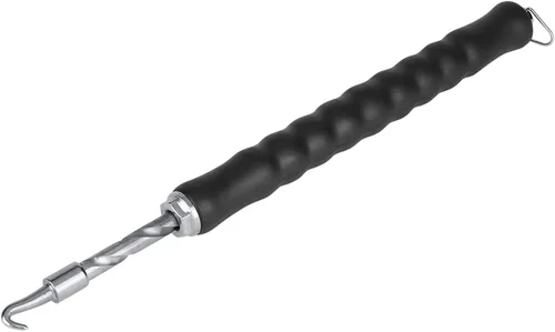 Vista 8 de Gancho de alambre de amarre automático, herramienta de atar barras de refuerzo retráctil semiautomática de 12 pulgadas con gancho de acero y mango