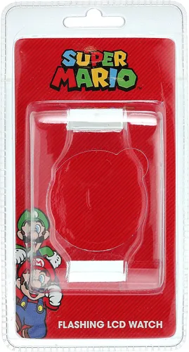 Vista 3 de Nintendo Accutime Super Mario Reloj digital de cuarzo para niños pantalla LCD de 0669in luces LED intermitentes correa de plástico de silicona azul