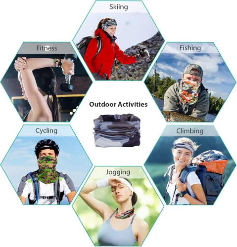 Vista 6 de Sun UV Protection Face Mask Cooling Neck Gaiter Balaclava Bandana Scarf