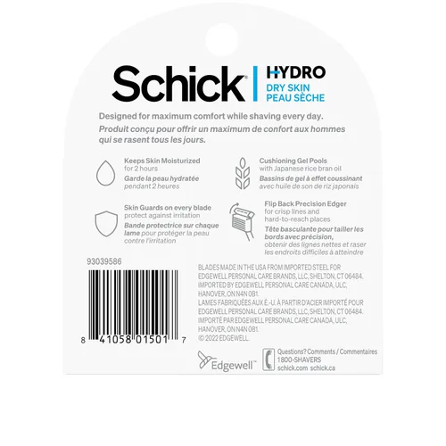 Vista 2 de Schick Hydro 5 Sense Hydrate - Recambios para maquinilla de afeitar para hombres, 4 unidades (paquete de 1)