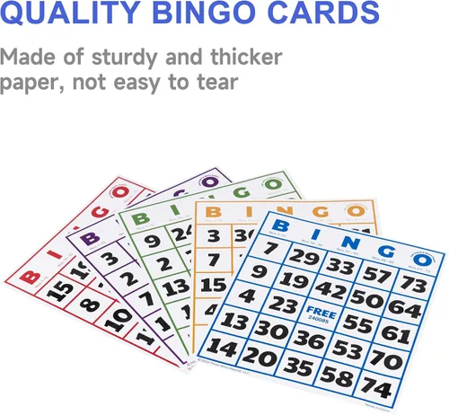 Vista 6 de GSE - Tarjetas de juego de bingo jumbo con números de fácil lectura, 100 hojas de bingo reutilizables