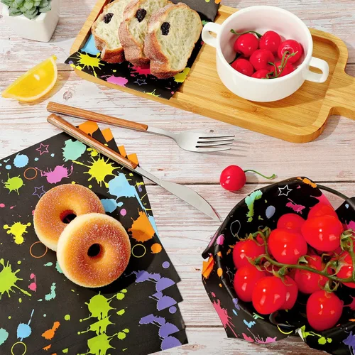 Vista 3 de Whaline 100 hojas de papel de cera neón brillante para delicatessen, papel de dona, tejido seco, impermeable, a prueba de aceite, forros de picnic