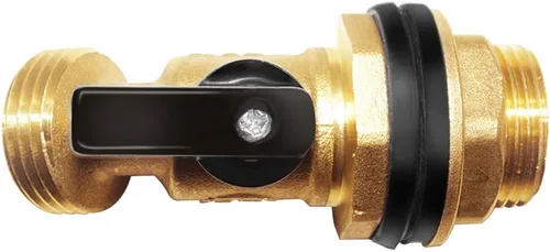 Vista 9 de Joywayus - Válvula de cuarto de vuelta de bola de 3/4 pulgadas roscada de latón para contenedor de agua/barril de lluvia con montaje de mamparo