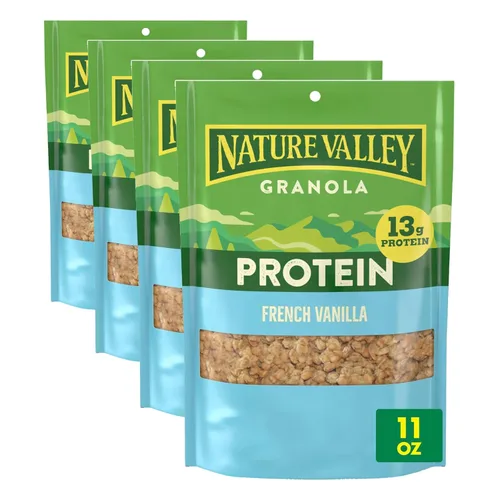 Vista 10 de Nature Valley Granola proteica, sabor a pan de plátano, bolsa resellable para aperitivos, 11 onzas