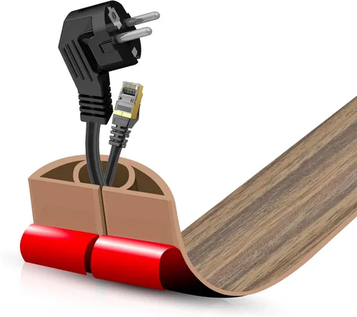 Vista 93 de Cubierta autoadhesiva para cables de suelo, gestión de cables de 3.3 pies, protector de tira de extensión para cables, evita tropiezos de cables