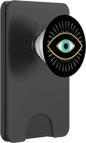 Vista 6 de PopSockets MagSafe PopGrip amarillo de mal de ojo negro para iPhone
